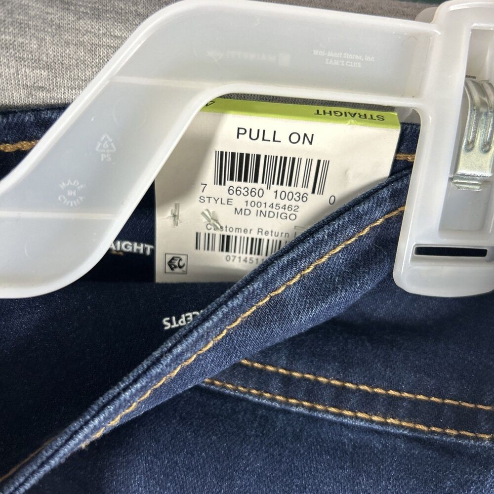 INC International Concepts Core Denim Pull On Straight High Rise MD Indigo 4/27 - Picture 2 of 11